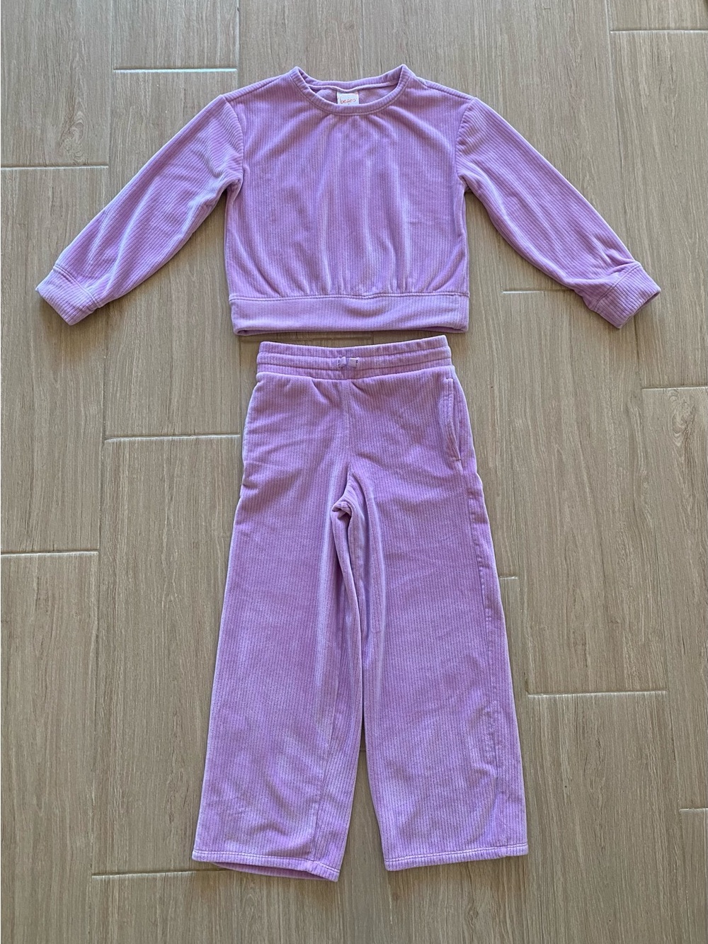 Jumping Beans Girls Ribbed Velour 2-Piece Set Size 7 Purple Cozy Loungewear
